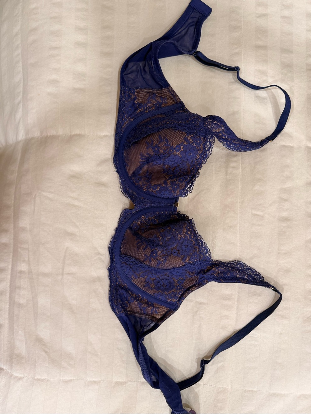 Adore Me Navy Lace Underwire Bra
